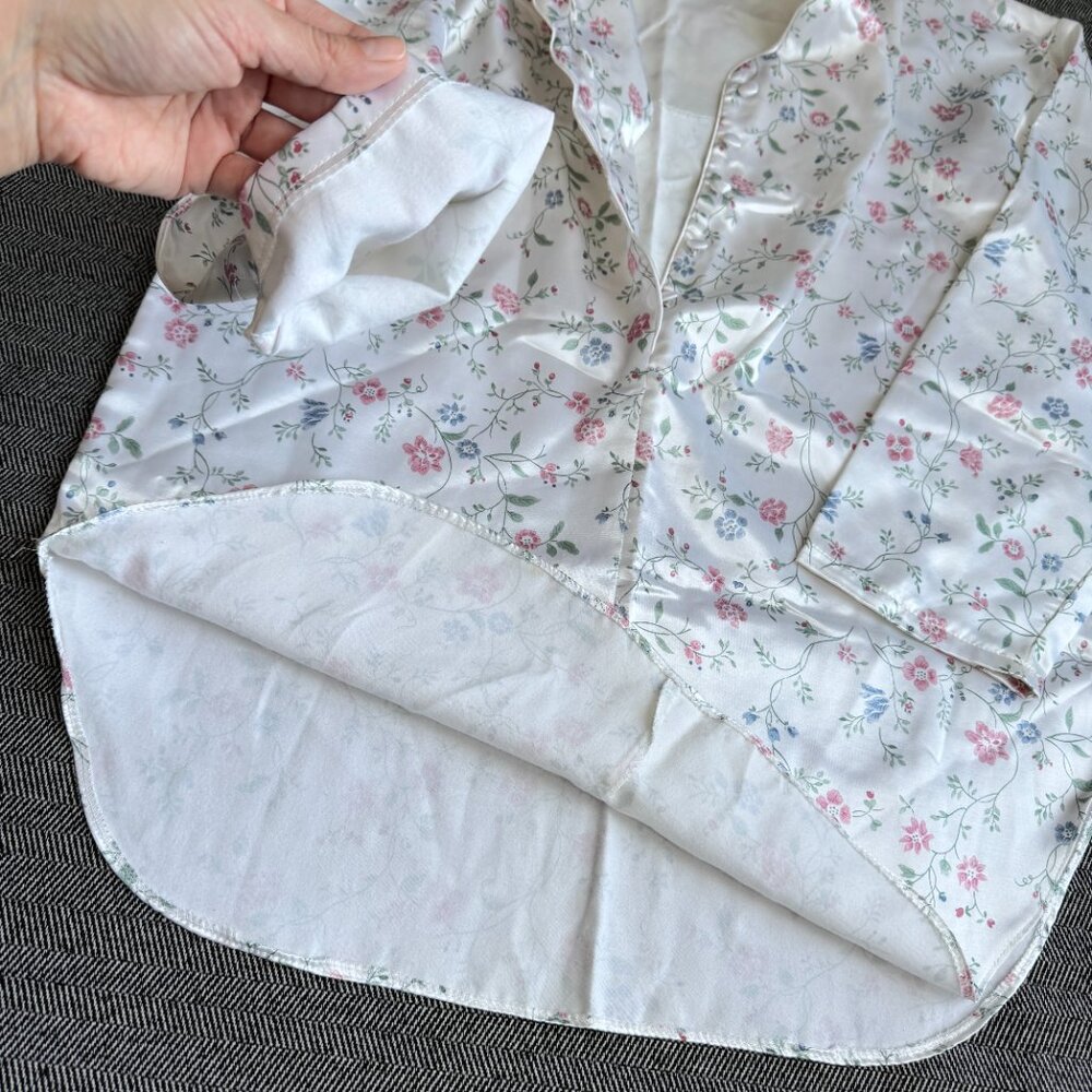 Satin Nightshirt Wildflowers/White Vintage Gilligan O'Malley - Picture 6 of 14